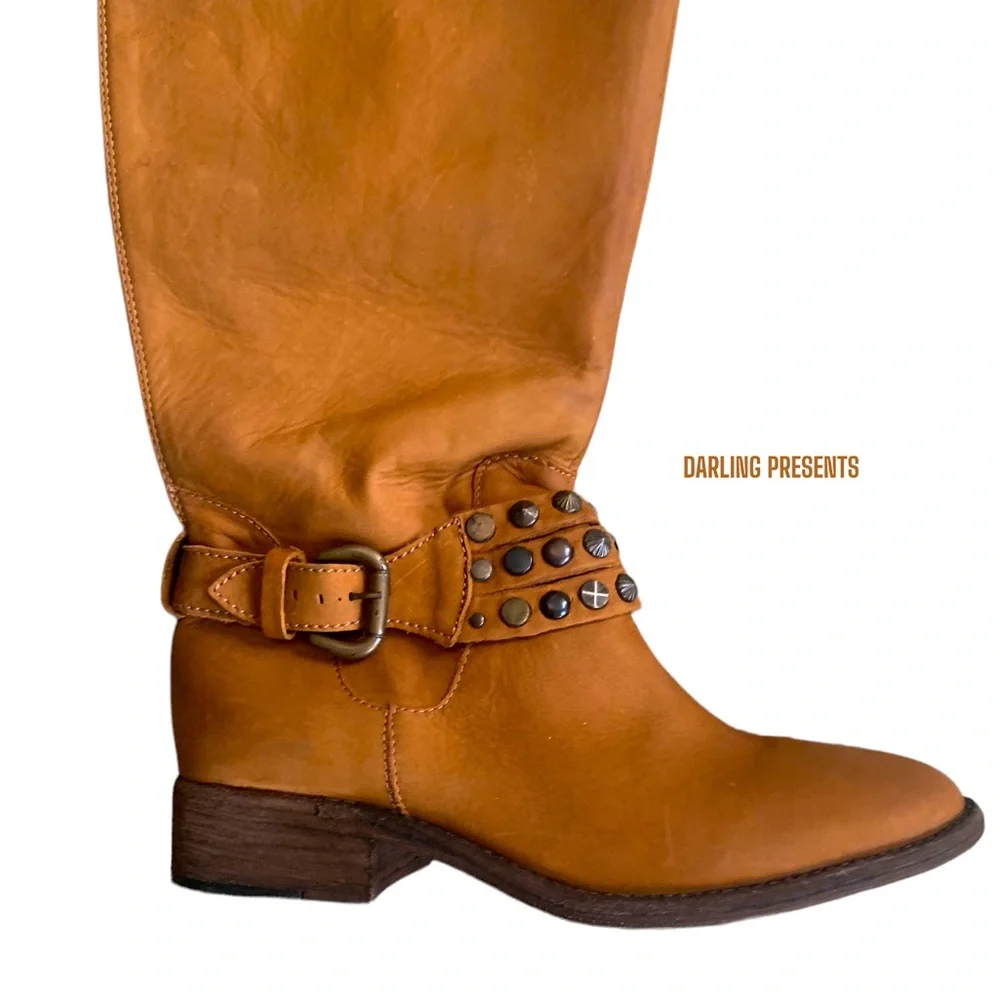 Steven By Steve Madden Smokey Knee High Boots Women Color Cognac Size 6